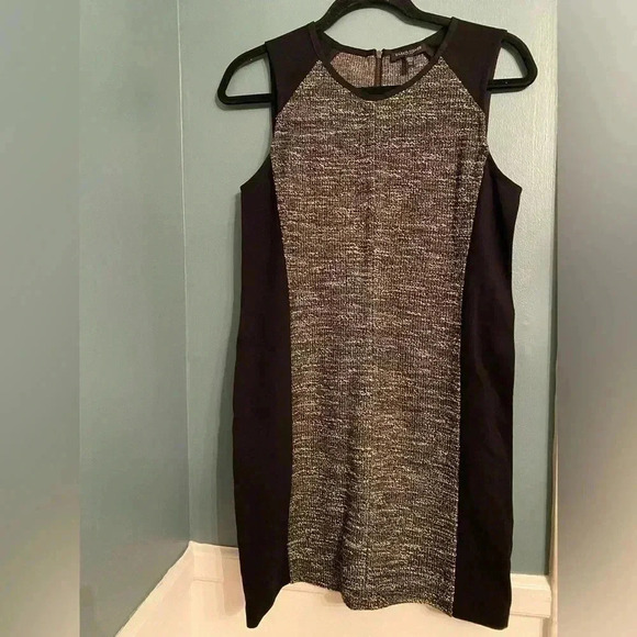 Eileen Fisher petite - dress- PM - black side panels with tweed pattern center - Picture 1 of 6